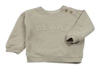 Béžová oversize mikina s nápismi a medvedíkom George