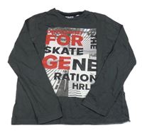 Čiernošedé tričko s nápismi C&A