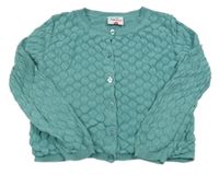 Modrozelený vzorovaný/perforovaný prepínaci sveter Topolino