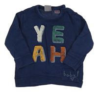 Tmavomodrá mikina s nápisom Zara