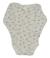 Bielo-hnedé pruhované body s liškami a veverkami a žaludy PUSBLU