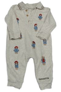 Svetlobéžová melírovaná tepláková kombinéza s medvídky - Paddington a golierikom George
