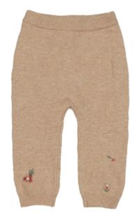 Pudrové melírované pletené tepláky s kvietkami George