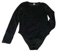 Černé třpytivé sametové body Tu