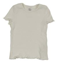 Biele rebrované tričko little kids