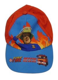 Modro-červená plátěná kšiltovka s Požárníkem Samem