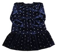 Tmavomodré zamatové šaty s hviezdičkami St. Bernard