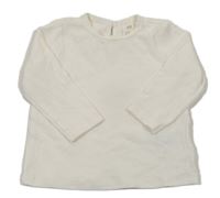 Smetanové žebrované triko H&M