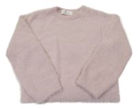 Svetloružový chlpatý sveter H&M