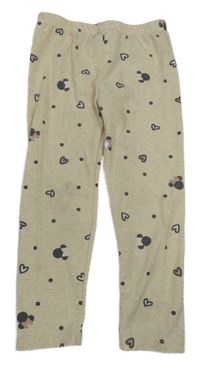 Svetlobéžové melírované bodkovaná é legíny s Minnie Disney