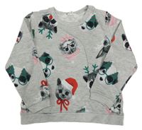 Sivá melírovaná mikina so zvieratkami H&M