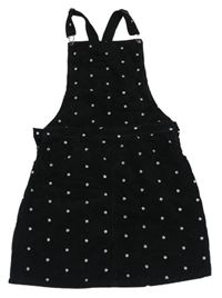 Čierna menšestrová sukňa s trakami a kvietkami a logom M&S