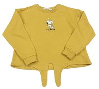 Hořčicová crop mikina Snoopy H&M