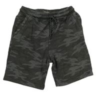 Tmavosivé army teplákové kraťasy Primark