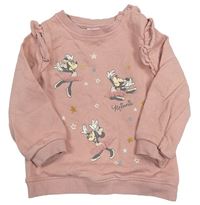 Staroružová mikina s Minnie a volánikmi zn. Disney