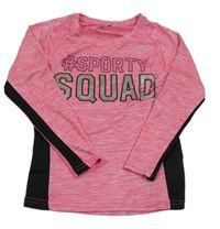 Neónově ružovo-čierne športové tričko s nápisom zn. Ergeenomixx