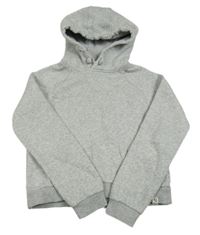 Sivá melírovaná crop mikina s 3D nápisom a kapucňou Garcia