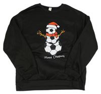 Černá mikina se sněhulákem z míčů Shein