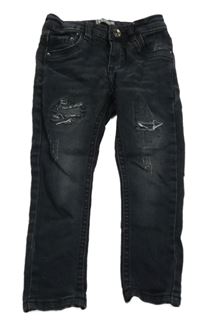 Čierne skinny rifle s vyšúchaním