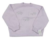 Nové - Lila vlněný svetr s jednorožci z kamínků Dunnes