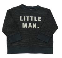 Čierna melírovaná mikina s nápisom Next