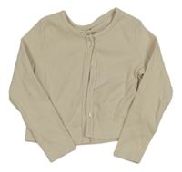 Béžové žebrované propínací crop triko H&M