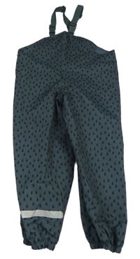 Tmavozelené šusťákové podšité laclové kalhoty s kapkami TCM