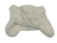 Smetanová kožešinová beranice s uškami Jeff&Co