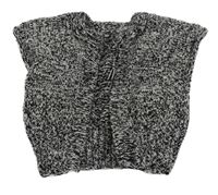 Čierno-biele melírované svetrové bolerko