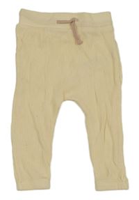 Krémové žebrované tepláky