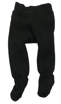 Černé chlupaté tepláky s všitými punčocháči