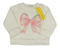 Nové - Biela mikina s mašlou Shein