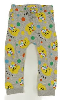 Sivé melírované bodkovaná é tepláky s Pudseym George