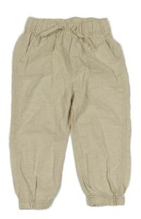 Béžové lněné kalhoty C&A