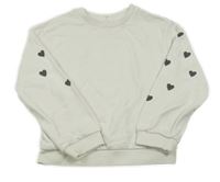 Smotanová mikina so srdíčky na rukávech Zeeman