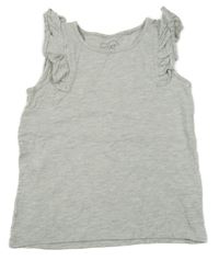 Šedé melírované tričko s volánky Next