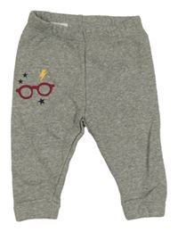 Sivé melírované tepláky s brýlemi - Harry Potter