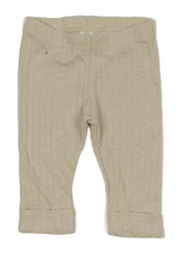 Béžové rebrované ľahké tepláky H&M