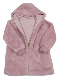 Růžová kožešinová podšitá parka s kapucí Dunnes