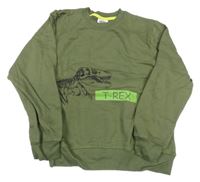 Khaki mikina s kostrou dinosaura Cool&Young