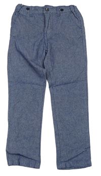 Modré vzorované plátenné nohavice Pep&Co