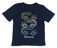 Tmavomodré tričko s autami Topolino