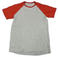 Sivo-červené pyžamové tričko Next