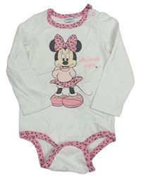 Biele body s růžovým lemem a Minnie Disney