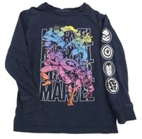 Tmavomodré pyžamové triko s Marvel Next