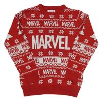 Červeno-biely vzorovaný sveter s Marvel Primark