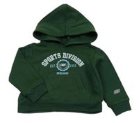 Tmavozelená mikina s nápisom a kapucňou zn. Skechers