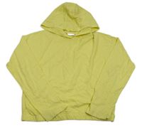 Žluté crop triko s kapucí 