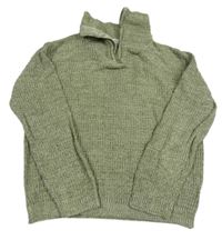 Zelený melírovaný sveter H&M