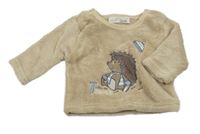 Hnedá plyšová mikina s ježkom Ergee